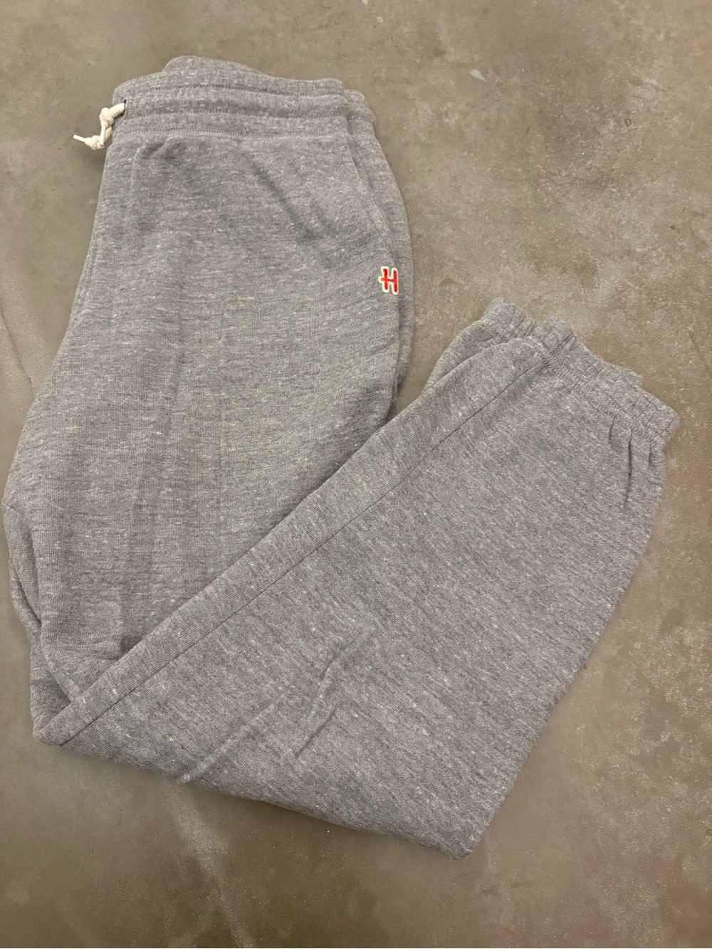 HOMAGE Gray Heather Jogger Sweatpants with Small Red Logo
